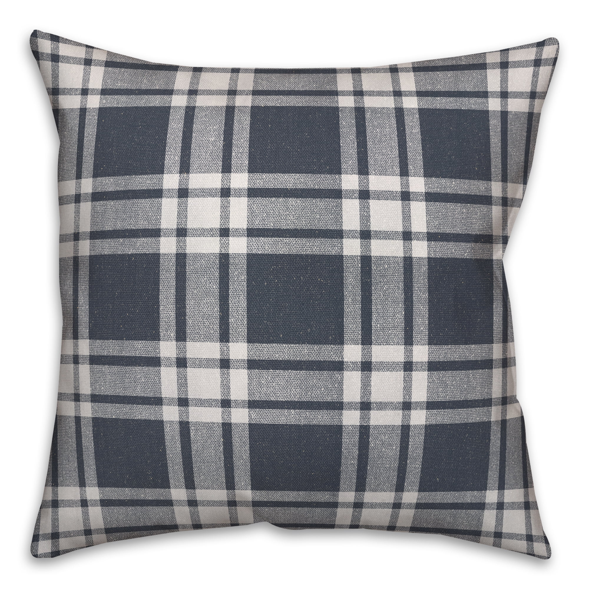 Creative Products Distress Plaid Blue 16 x 16 Indoor / Outdoor Pillow