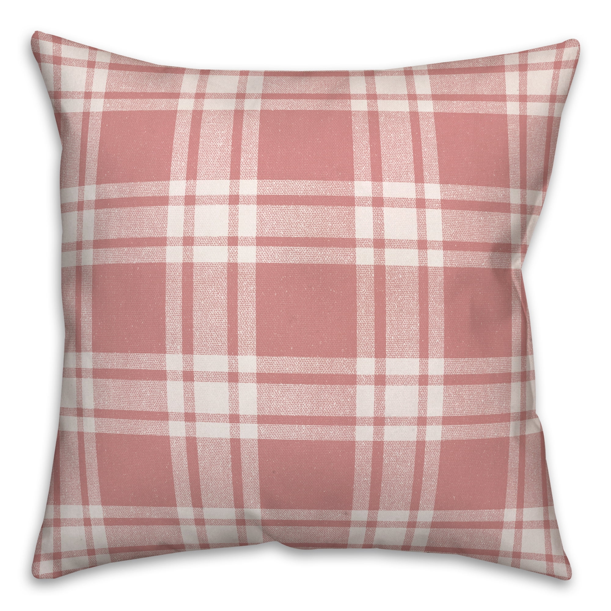 Creative Products Distress Plaid Pink 16 x 16 Indoor / Outdoor Pillow