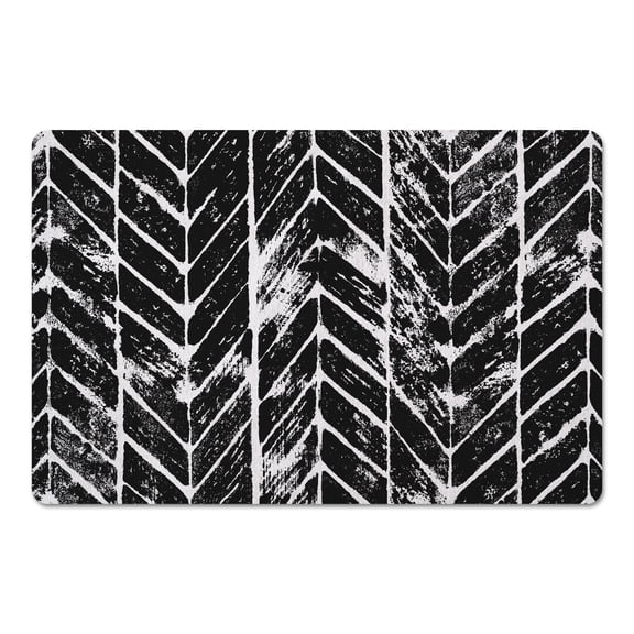 Creative Products Distressed Chevron Black 27x18 Floor Mat
