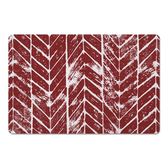 Creative Products Distressed Chevron Red 27x18 Floor Mat