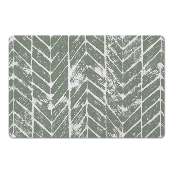 Creative Products Distressed Chevron Sage 27x18 Floor Mat