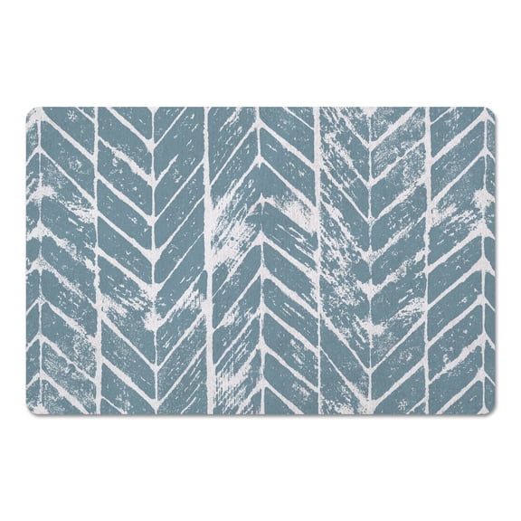 Creative Products Distressed Chevron Sea Glass 27x18 Floor Mat