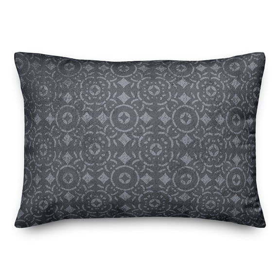 Creative Products Distressed Navy Tile Pattern 14x20 Spun Poly Pillow