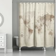 thumbnail image 1 of Creative Products Distressed World Map 71x74 Shower Curtain, 1 of 2
