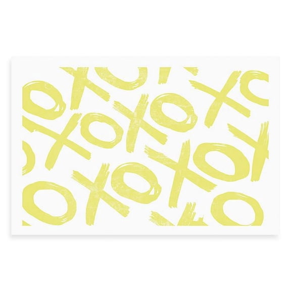 Creative Products Distressed Yellow Tic Tac Toe 36x24 Gallery Wrapped Canvas