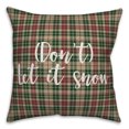 thumbnail image 1 of Creative Products Don't Let It Snow in Tartan Plaid 18x18 Spun Poly Pillow, 1 of 2