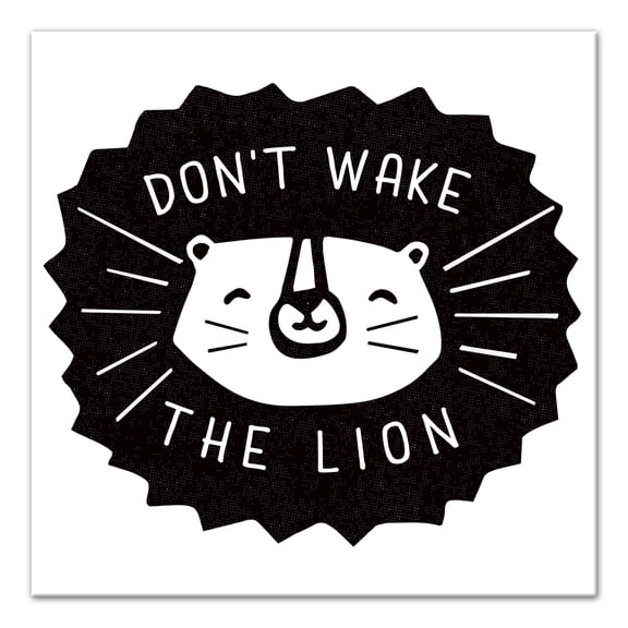 Creative Products Don't Wake The Lion Black 12x12 Canvas Wall Art