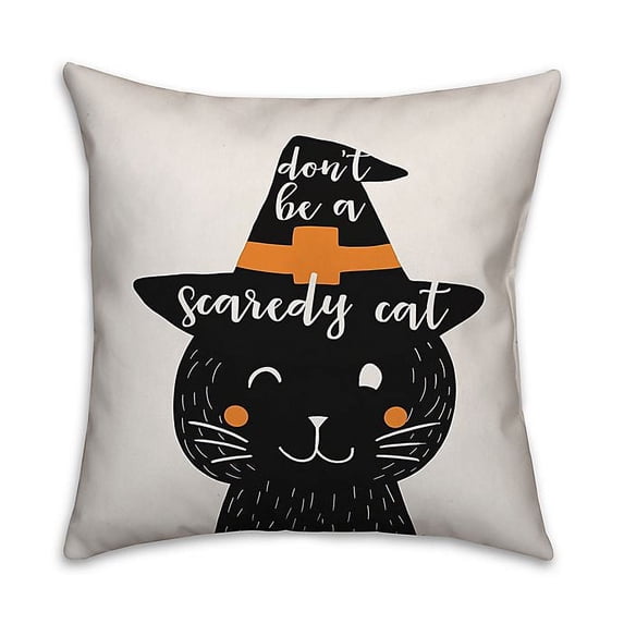 Creative Products Don't be a Scardy Cat 18x18 Spun Poly Pillow