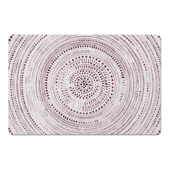 Creative Products Dot Circle Berry and White 27x18 Floor Mat