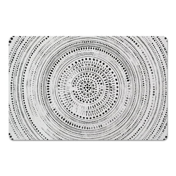 Creative Products Dot Circle Black And White 27x18 Floor Mat