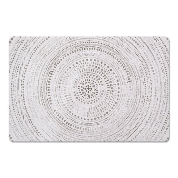 Creative Products Dot Circle Black Khaki 27x18 Floor Mat