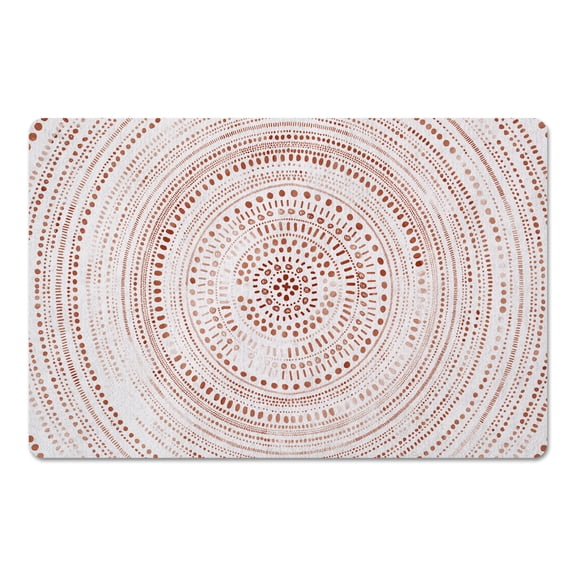 Creative Products Dot Circle Copper White 27x18 Floor Mat