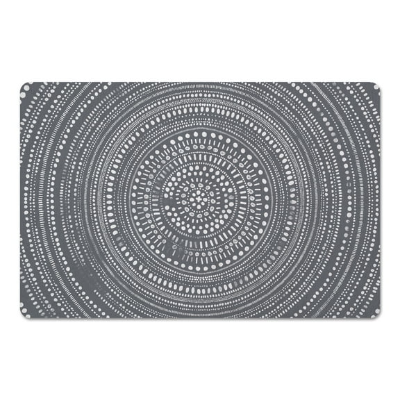 Creative Products Dot Circle Gray 27x18 Floor Mat