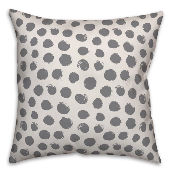 Creative Products Dots in Gray 16x16 Spun Poly Pillow