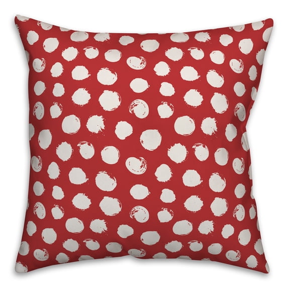 Creative Products Dots in Red 16x16 Spun Poly Pillow