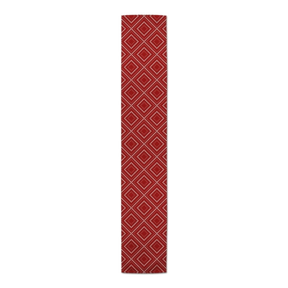 Creative Products Dotted Diamond Red 16x90 Poly Twill Table Runner