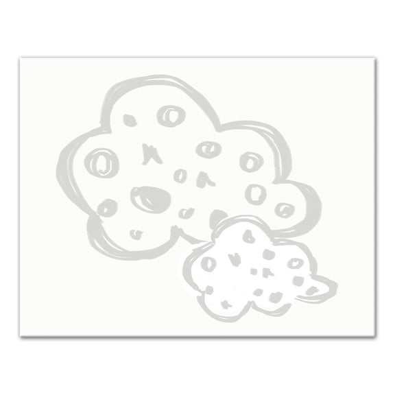 Creative Products Double Clouds Light Grey 14x11 Canvas Wall Art