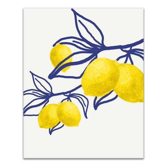 Creative Products Drawn Branch Lemons 3 16 x 20 Canvas Wall Art