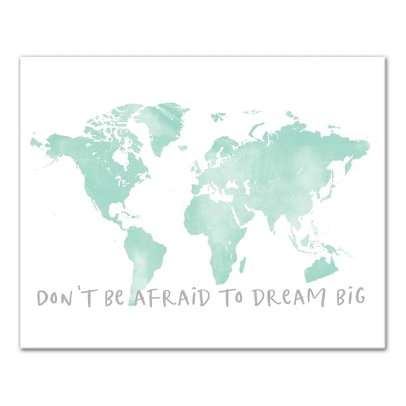 Creative Products Dream Big Map 16x20 Canvas Wall Art