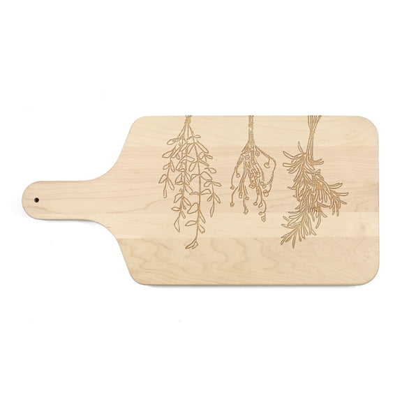 Creative Products Dried Herbs 17 x 8 Maple Paddle Cutting Board