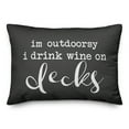 thumbnail image 1 of Creative Products Drink Wine on Decks Black and White 14x20 Indoor / Outdoor Pillow, 1 of 2