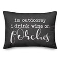 thumbnail image 1 of Creative Products Drink Wine on Porches Black and White 14x20 Indoor / Outdoor Pillow, 1 of 2