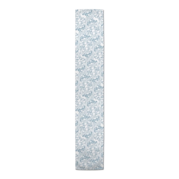Creative Products Dusty Blue Greenery Pattern 16x90 Poly Twill Table Runner