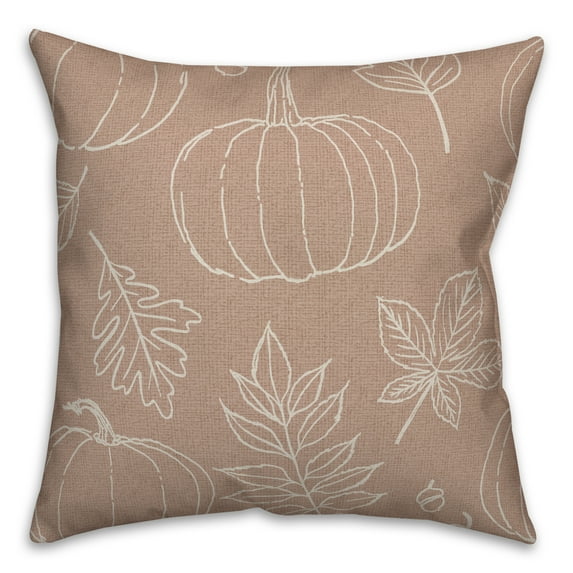 Creative Products Dusty Rose Fall Pattern 18 x 18 Spun Poly Pillow