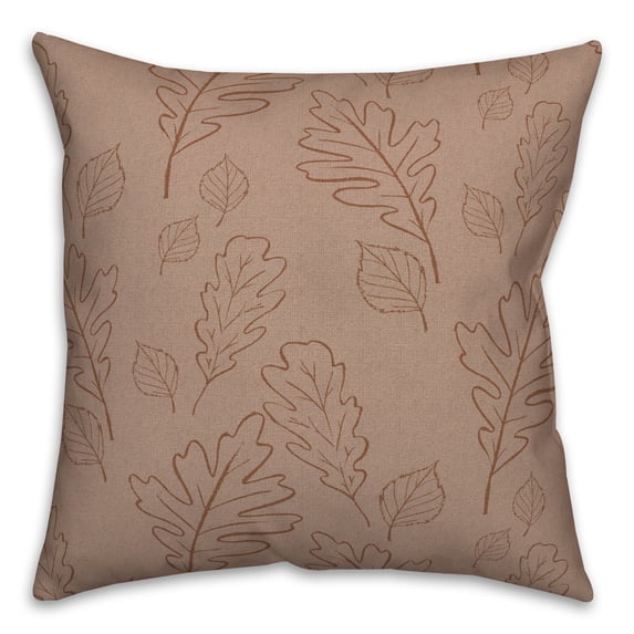 Creative Products Dusty Rose Large Leaf Pattern 18 x 18 Spun Poly Pillow