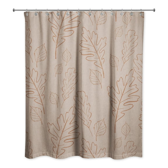 Creative Products Dusty Rose Large Leaf Pattern 71x74 Shower Curtain