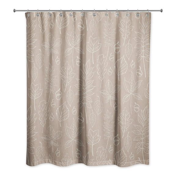 Creative Products Dusty Rose Leaf Pattern 71x74 Shower Curtain