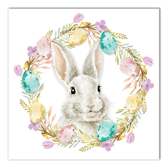 Creative Products Easter Bunny Wreath 12 x 12 Canvas Wall Art