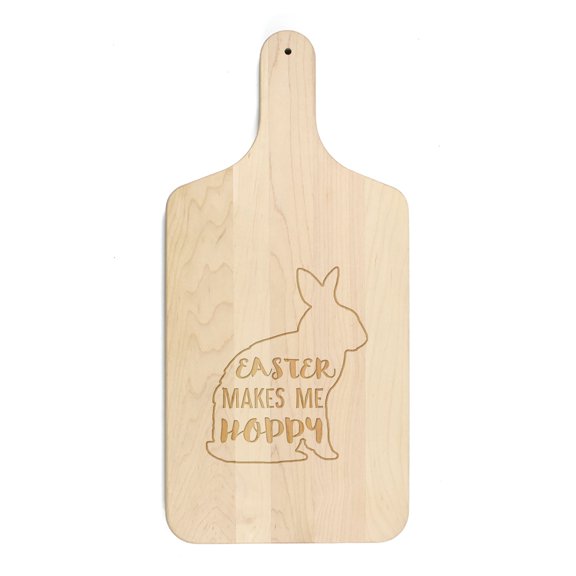 Creative Products Easter Makes Me Hoppy 8 x 17 Maple Paddle Cutting Board