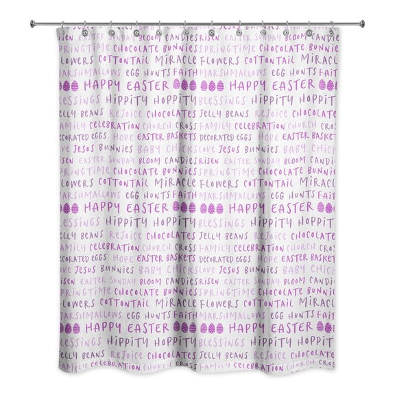 Creative Products Easter Stuff Purples 71x74 Shower Curtain