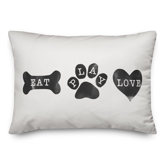 Creative Products Eat Play Love 14x20 Spun Poly Pillow