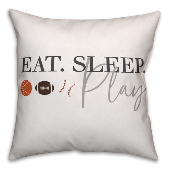 Creative Products Eat Sleep Play 18x18 Throw Pillow