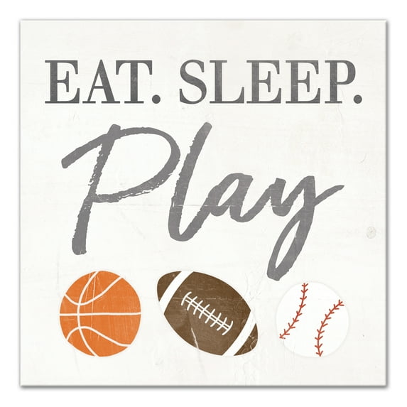Creative Products Eat Sleep Play Sports 20x20 Canvas Wall Art