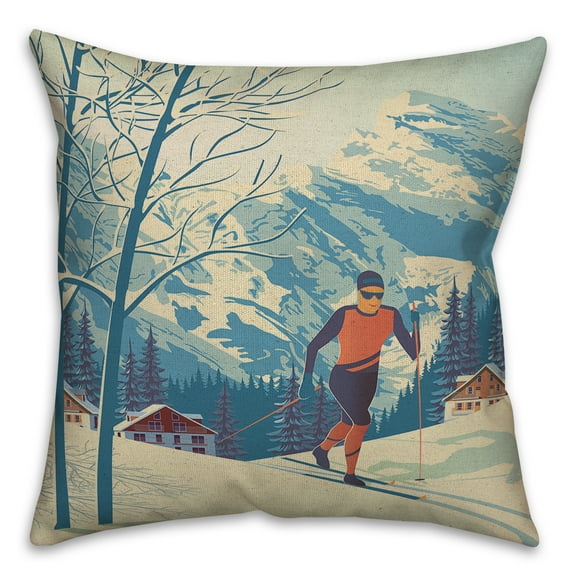 Creative Products Eat Sleep Ski Repeat 16 x 16 Spun Poly Pillow