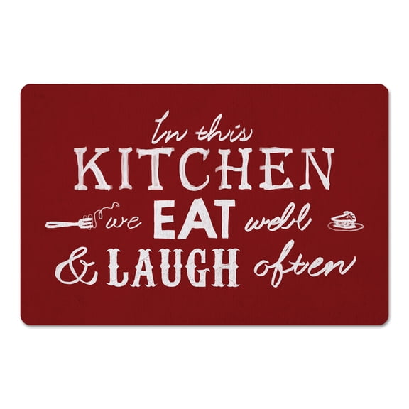 Creative Products Eat Well Laugh Often Red 27x18 Floor Mat