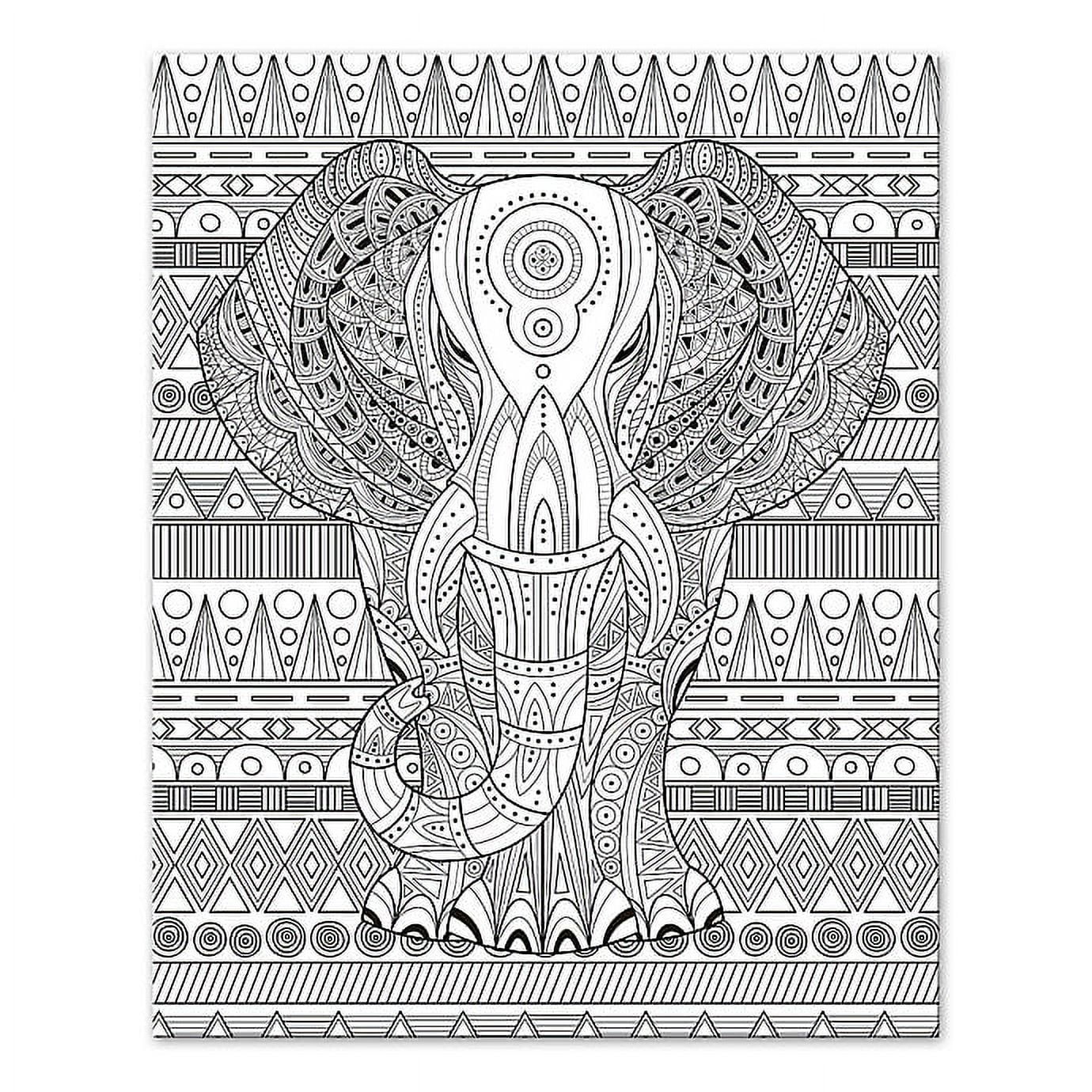 Creative Products Elephant Enchantment 16x20 Coloring Canvas Wall Art