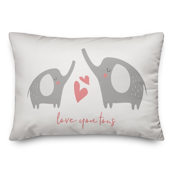 Creative Products Elephant Love 14x20 Spun Poly Pillow
