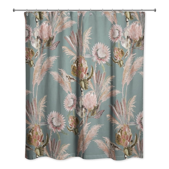 Creative Products Emerald Protea Blooms 71x74 Shower Curtain