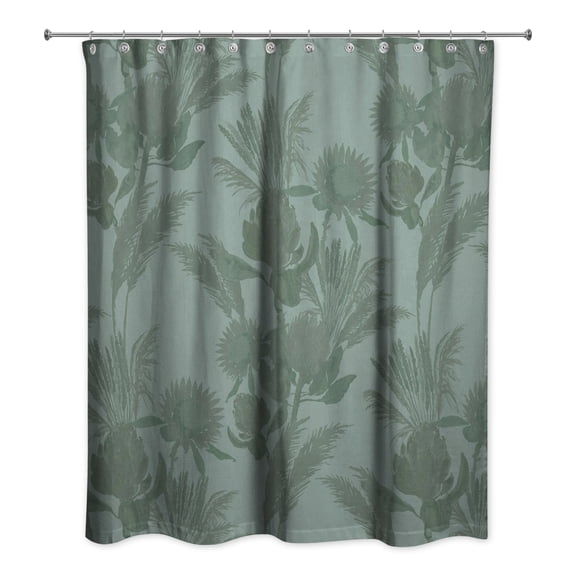 Creative Products Emerald Tones Protea Blooms 71x74 Shower Curtain
