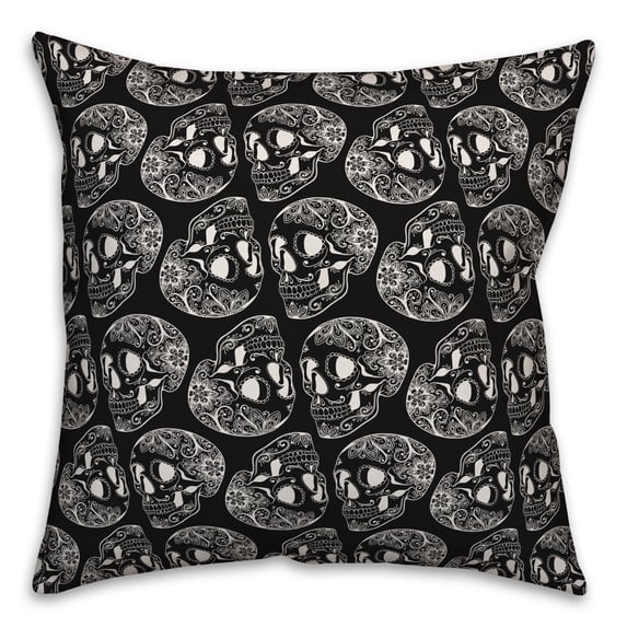 Creative Products Etched Skull Pattern 18x18 Spun Poly Pillow