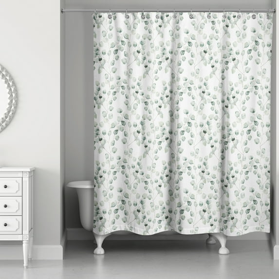 Creative Products Eucalyptus Pattern 71x74 Shower Curtain