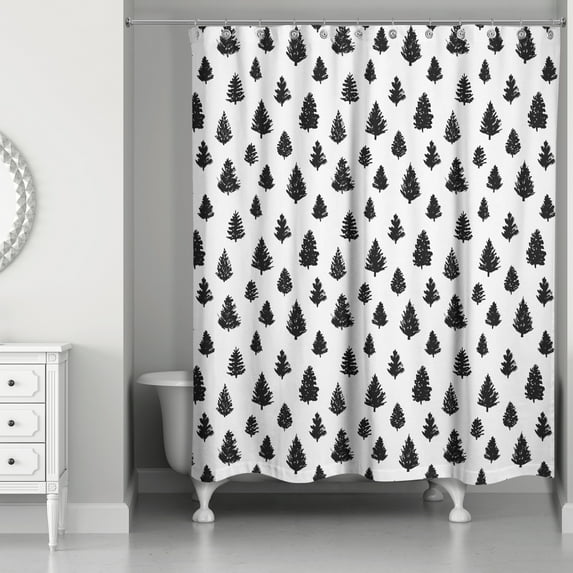 Creative Products Evergreen Trees Pattern 71x74 Shower Curtain