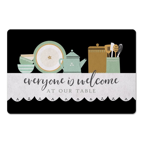 Creative Products Everyone is Welcome Black 27x18 Floor Mat