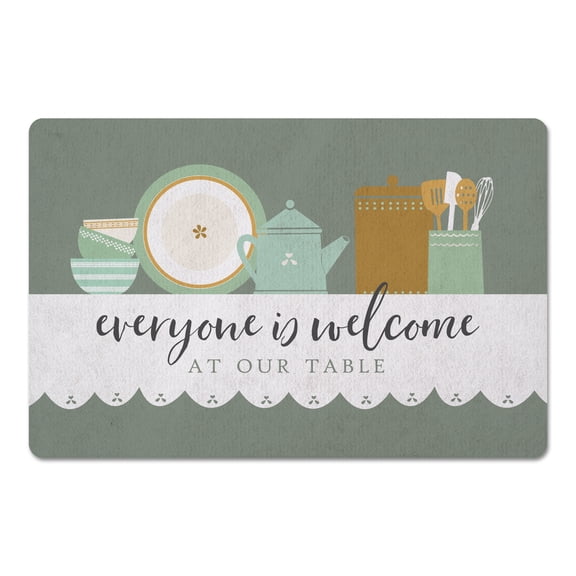 Creative Products Everyone is Welcome Green 27x18 Floor Mat