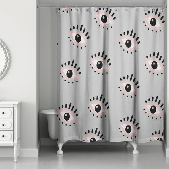 Creative Products Eyeball Pattern Gray 71 x 74 Shower Curtain