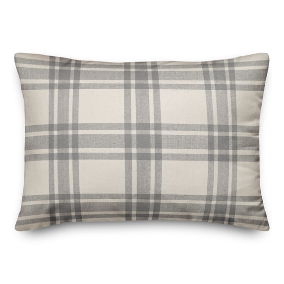 Creative Products Faded Gray Plaid 14x20 Spun Poly Pillow
